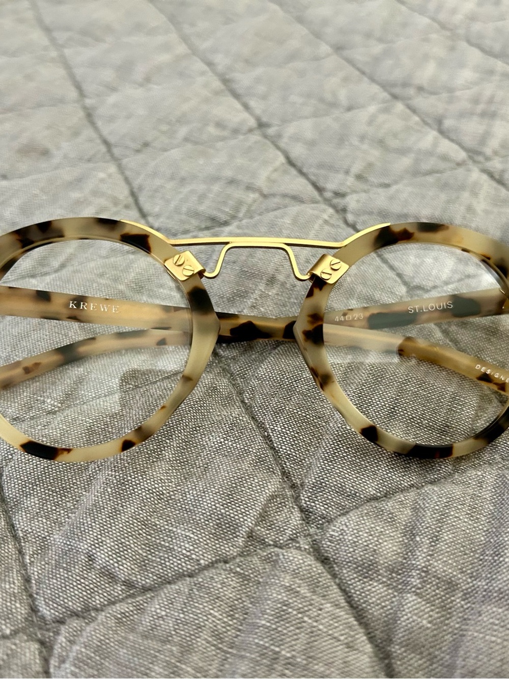 NEW KREWE St. Louis Unisex Eyeglass Frames 44□23 Blonde Tortoise Gold w/Case - Picture 12 of 14